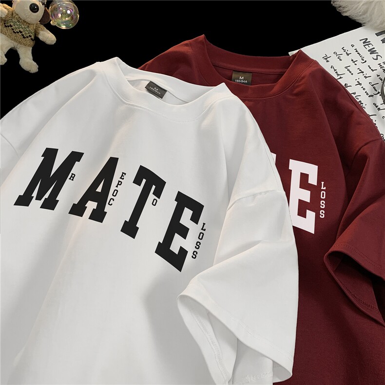 主推款T恤240克潮流美式宽松质感落肩纯棉印花短袖男T6317特P19,男装T恤,星座610B-1