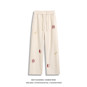 抖音品质美式多图案刺绣设计百搭休闲卫裤B315-K25394-特p40控78图片