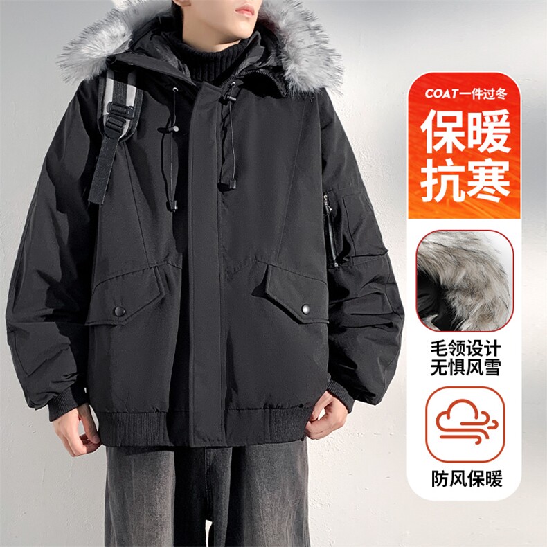 美式毛领派克棉服男冬季加厚工装棉衣情侣外套M060-P110 迷彩P115图片