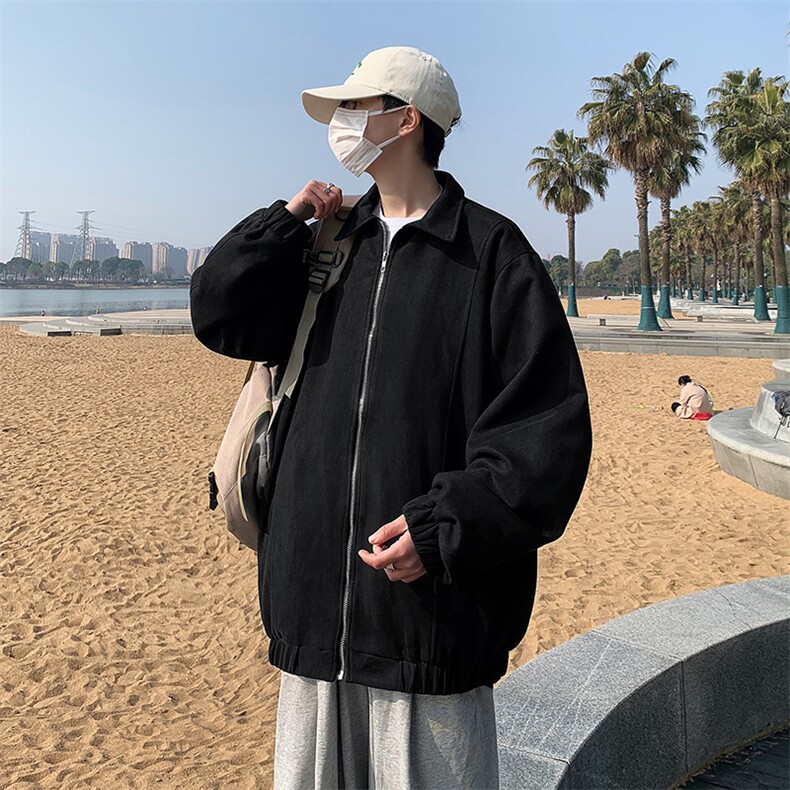 春季港风夹克外套男美式复古潮牌百搭宽松情侣款上衣W7150-P58,男装夹克,星座512-3