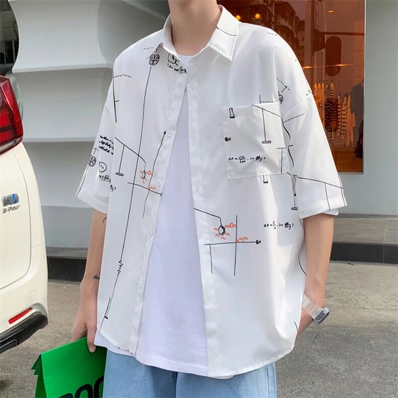 短袖衬衫春款男港风潮流弹力冰丝衬衣CD02P26,男装衬衫,星座1116-2