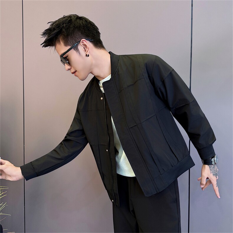JK01-P98控138春秋季潮牌撞色时尚服领短款夹克男休闲2025新款潮,男装夹克,星座102A（原电商D309-1）