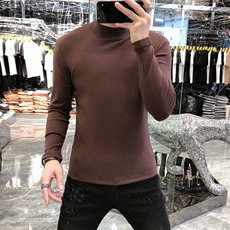22新款秋冬潮牌男简欧大码休闲圆领双面德绒打底衫长袖A-800-P43，男装T恤，电商A227B（原钱塘4066-1）