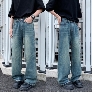 美式cleanfit休闲直筒阔腿牛仔裤男复古vintage宽松裤子图片