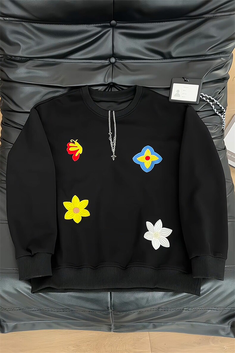 350g重磅华棉时尚潮流花卉刺绣卫衣男W24583-特P38建议零售价98,男装卫衣,电商A001