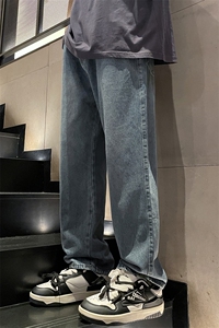 美式高街牛仔裤宽松中性男女 潮牌个性显高休闲裤B381-1/722/p48图片