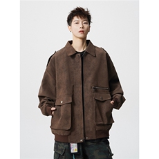加棉特批100JK2563特P85控158棉服外套男流拉链皮夹克男100聚酯，男装夹克，电商B370