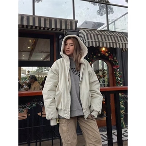 羊羔毛绒外套男女2025年新款秋冬宽松休闲加绒加厚连帽棉衣棉服图片