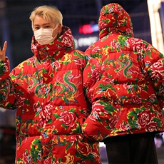 A2风冬季保暖防寒棉衣外套花棉服连帽汉服潮男女装大码个性，男装棉衣，星座115A(原星座507）