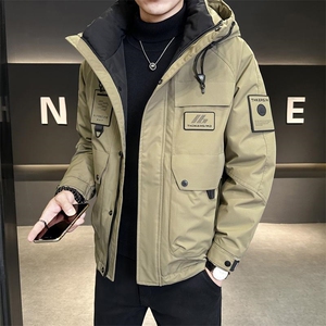 冬季店主风新款工装羽绒服男短款保暖羽绒外套Y3697-P235,夏天黑色吊带背心搭配外套图片