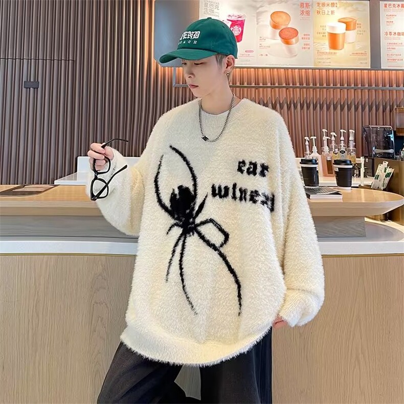 美式复古卫衣男春季设计感宽松圆领印花外套港风MZ5594-P65,男装卫衣,星座1109-3