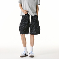 扎染华夫格运动短裤男夏季宽松直筒百搭休闲五分裤子310A-507-P25，男装牛仔裤，四季星座310A