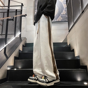休闲裤男士韩版潮流高街帅拼色百搭宽松2024秋冬ins长裤K5773-P33图片