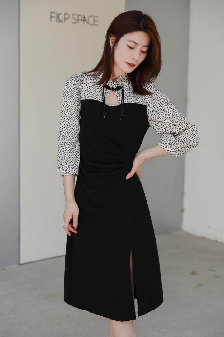 【现货】一袭旗袍连衣裙,优雅又复古,尽显东方韵味，女装汉服/婚纱/旗袍/礼服，依芙恩(5F)