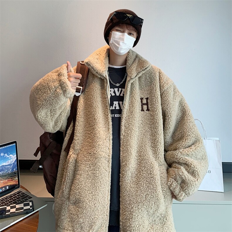 羊羔毛绒外套冬季夹克男韩版潮流上衣W090-P50,男装棉衣,星座308B-2