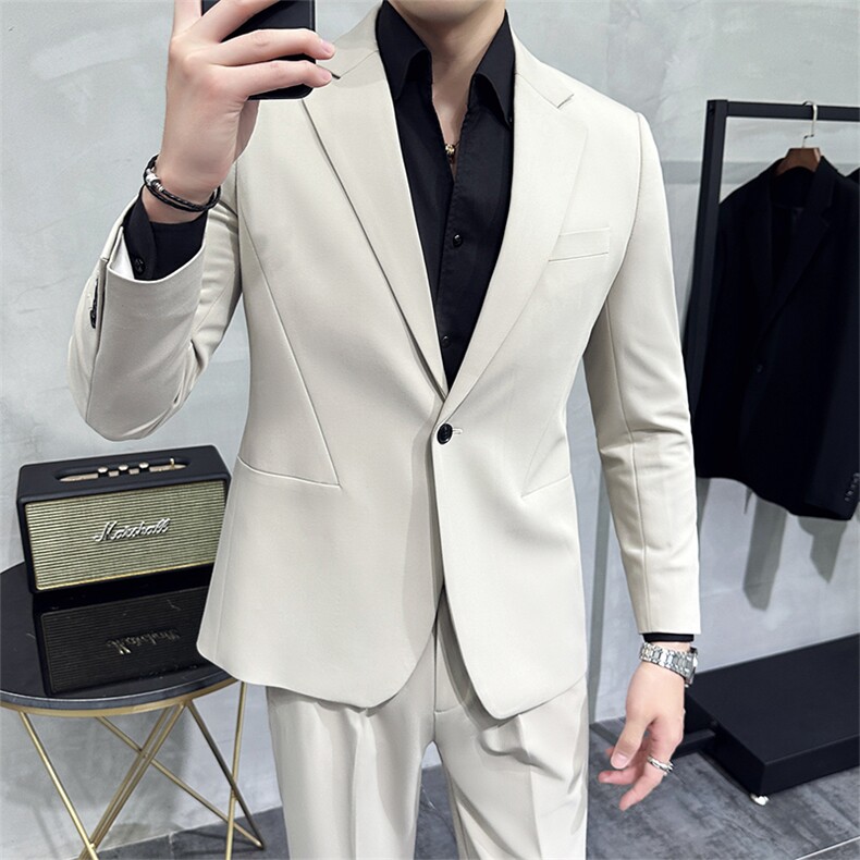 2025新款春秋百搭商务正装修身时尚西服单西A415-8660-P168-控258,男装西服,电商A355（原A415）