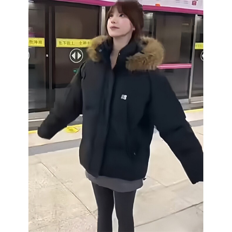 冬季棉衣女小个子面包服羽绒棉服加厚黑色棉袄外套M7841,男装棉衣,星座1116A（原606A-3）