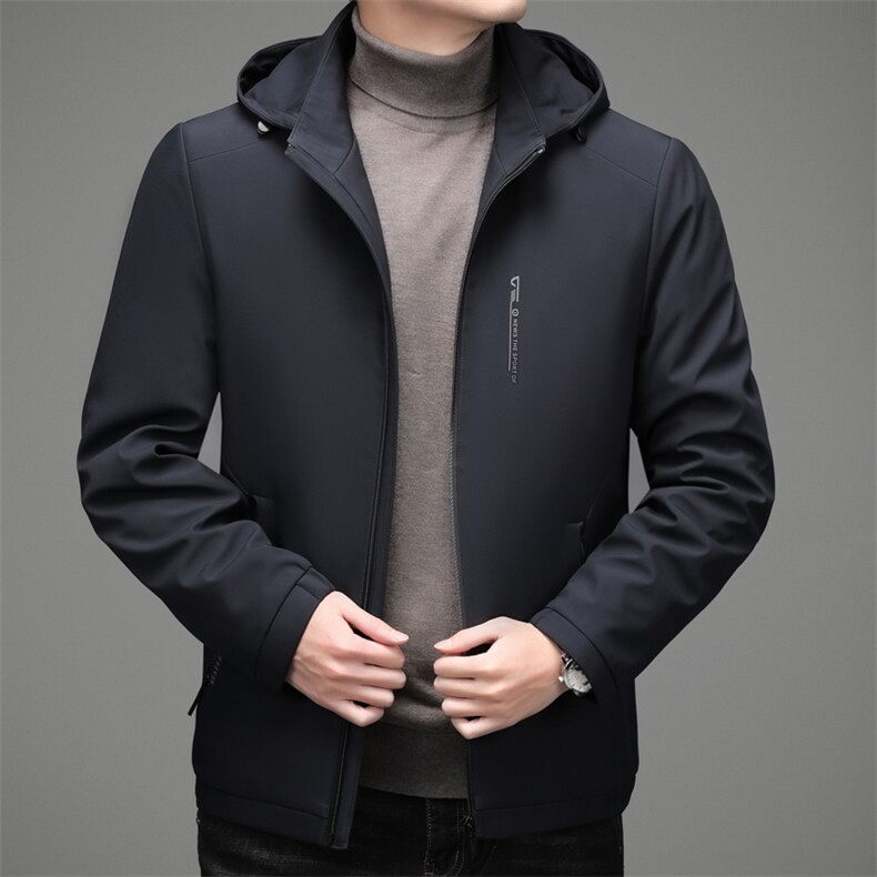 棉衣连帽外套男秋冬季2023新款棉服中年商务休闲爸爸装保暖棉袄图片