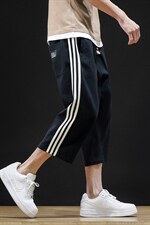 2021夏季新款日系大码男亚麻七分裤条纹运动棉麻休闲裤K2051-P30，男装休闲裤，电商A001