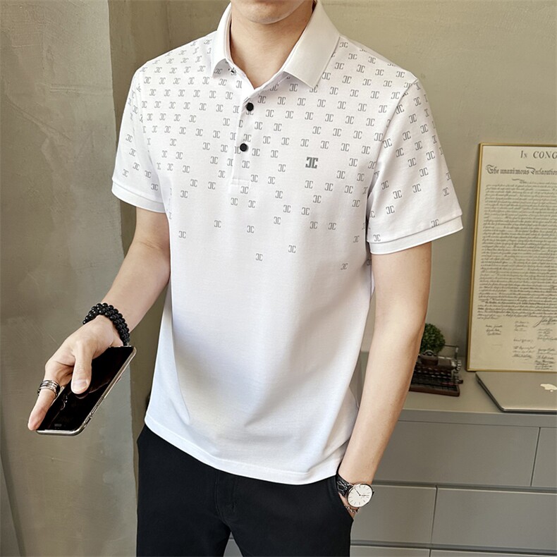 新款男士翻领短袖Polo衫时尚百搭休闲上衣T恤潮PL9008-P65，男装Polo衫，电商A237