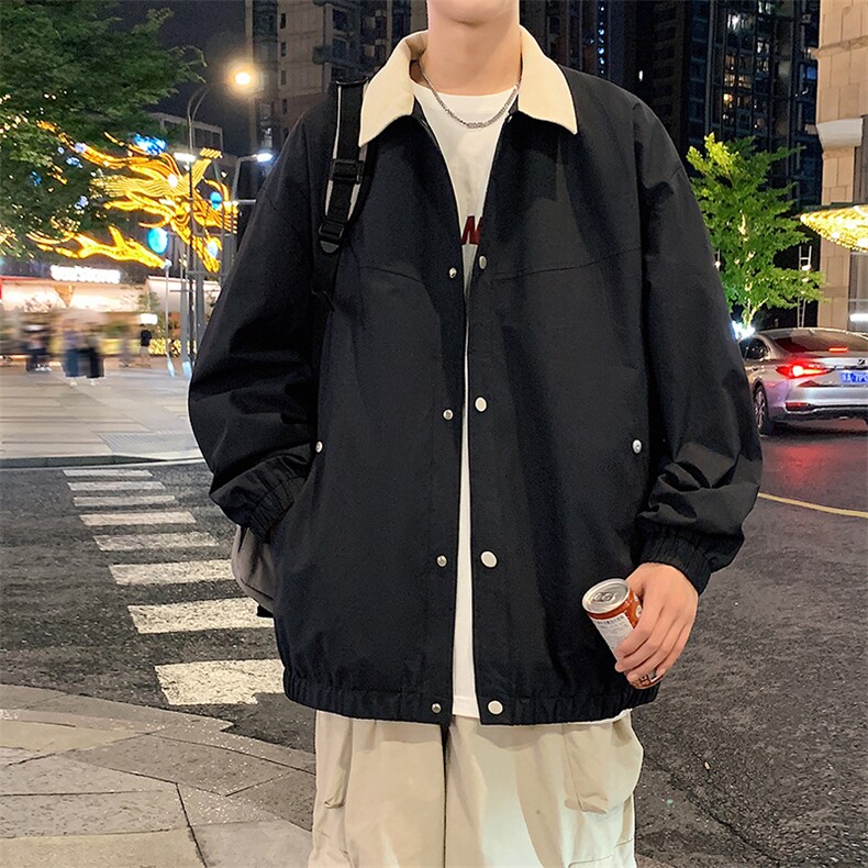 秋季新款宽松夹克男撞色衬衫领上衣外套DSA157B-JK7863-特P70,男装夹克,电商A157B