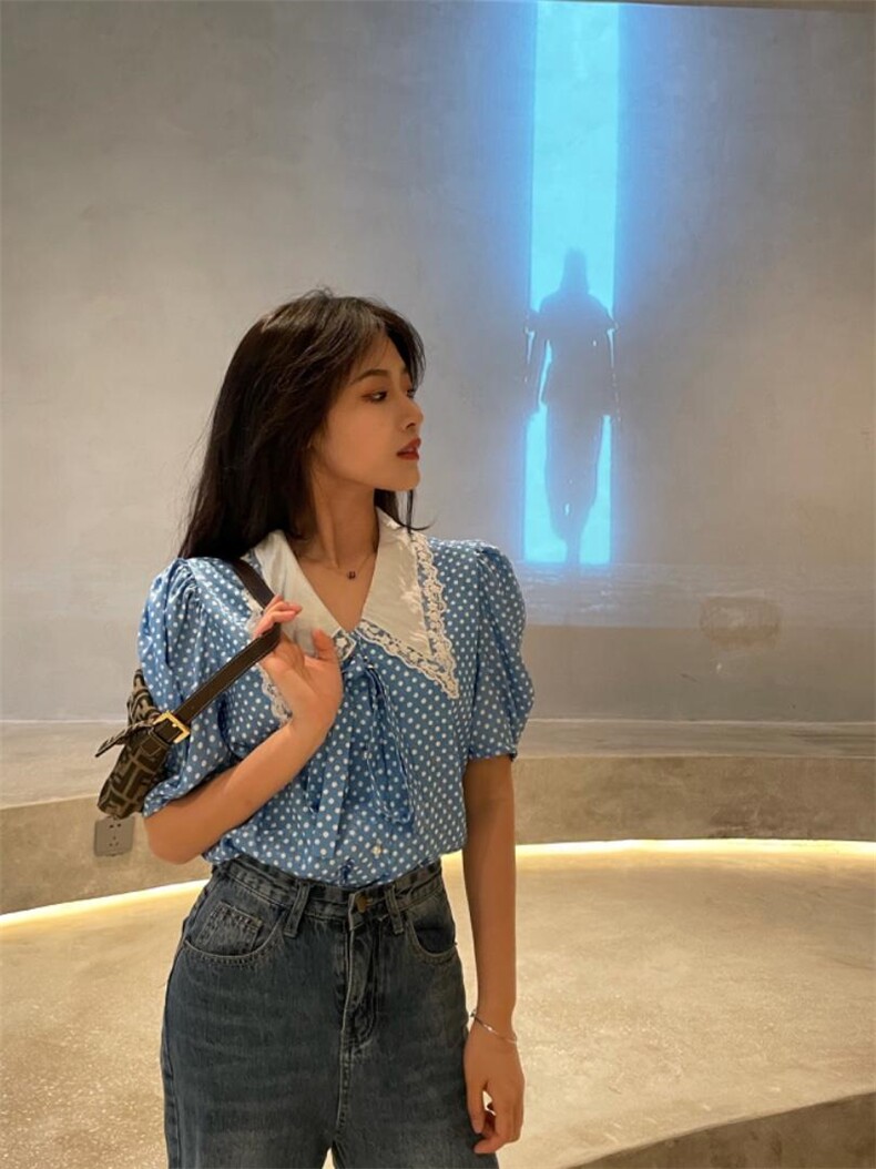 领别针波点小衫,女装其它,欧尼蒂