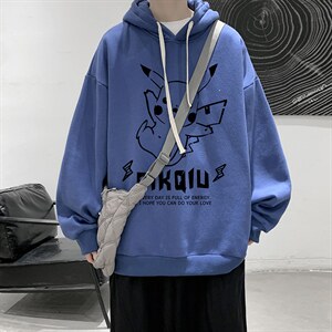 WY2078-P35 纯棉连帽卫衣男大码运动帽衫宽松薄外套男图片