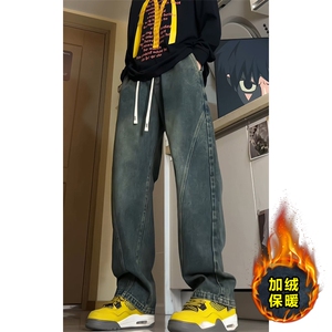 弯刀牛仔裤宽松直筒裤长裤加绒加厚KJ8567-特P50/常规K8552-特P40图片