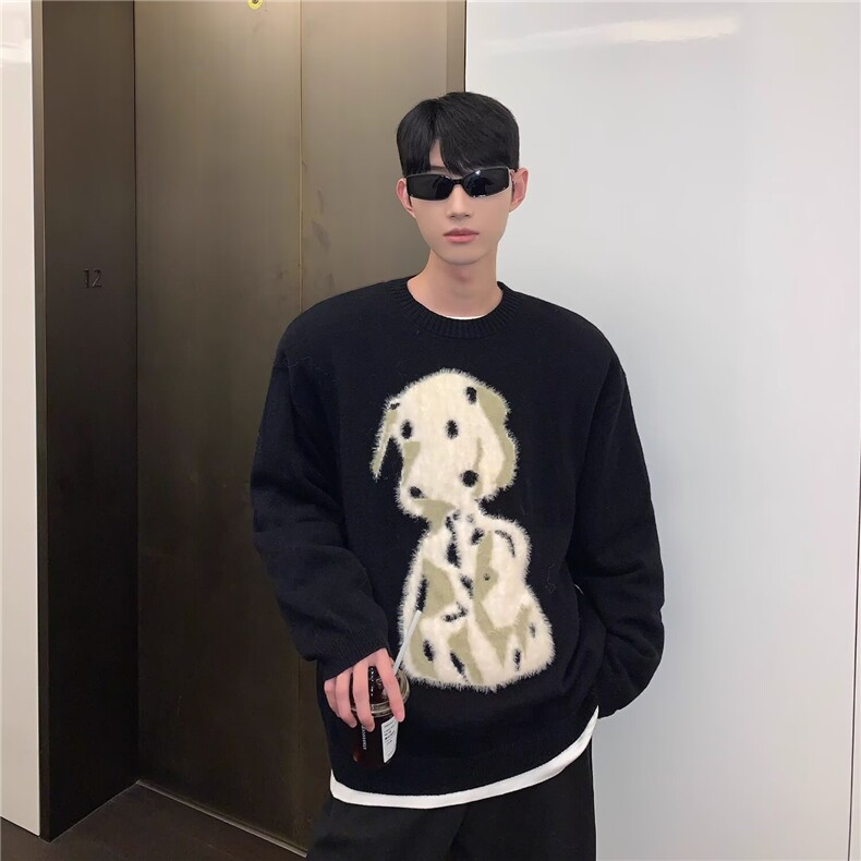 百搭流行ins简约文艺时尚日系长袖毛衣气质潮流慵懒原宿新款MYV27图片