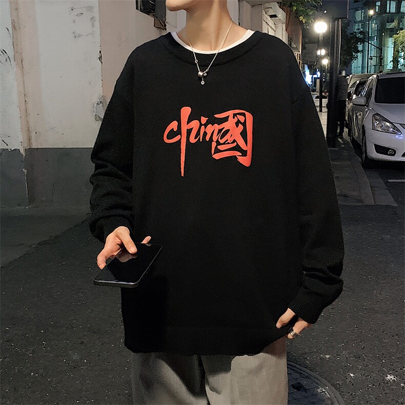 M67199-P45加绒款-P65圆领毛衣男大码针织衫男毛线衣线衫,男装针织衫/毛衣,电商A040