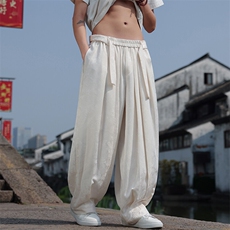 2025春夏新款风提花休闲裤男士宽松大码阔腿哈伦裤K2509-P75，男装休闲裤，电商A008