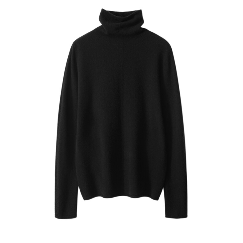 2025年秋季常规款套头单件长袖堆堆领针织衫时尚百搭，女装针织衫/毛衣，珍丝贝尔