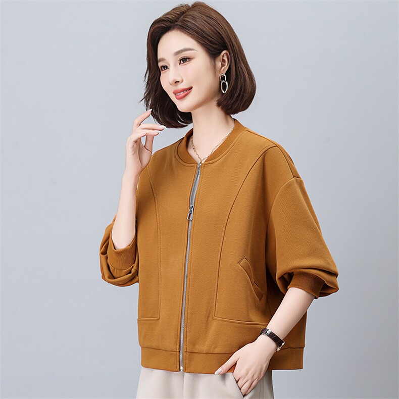 短款外套女2024年新款秋季棒球服妈妈装洋气夹克春秋休闲早秋上衣,女装短外套,独衣靓