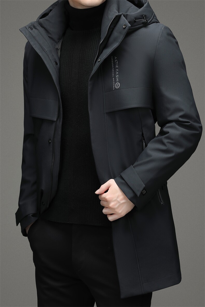 男羽绒服中长款加厚冬季休闲可脱卸内胆外套爸爸装DFLDY1005-P300，男装羽绒服，电商B212（原钱塘6029）