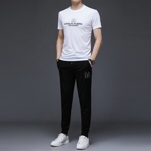 2023年夏款潮流休闲时尚男士运动短袖套装P135,男装休闲套装,电商D223-1