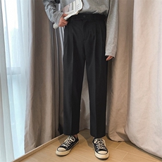 加绒垂感男西裤男士潮流直筒韩版大码阔腿休闲裤子X209-p38加绒42，男装西裤，星座1008