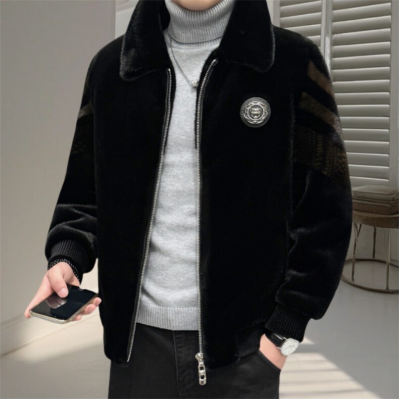 男士金貂绒男士加绒加厚休闲长袖立领夹克雪兰貂外套ZX8981-P220,男装夹克,星座1105-3