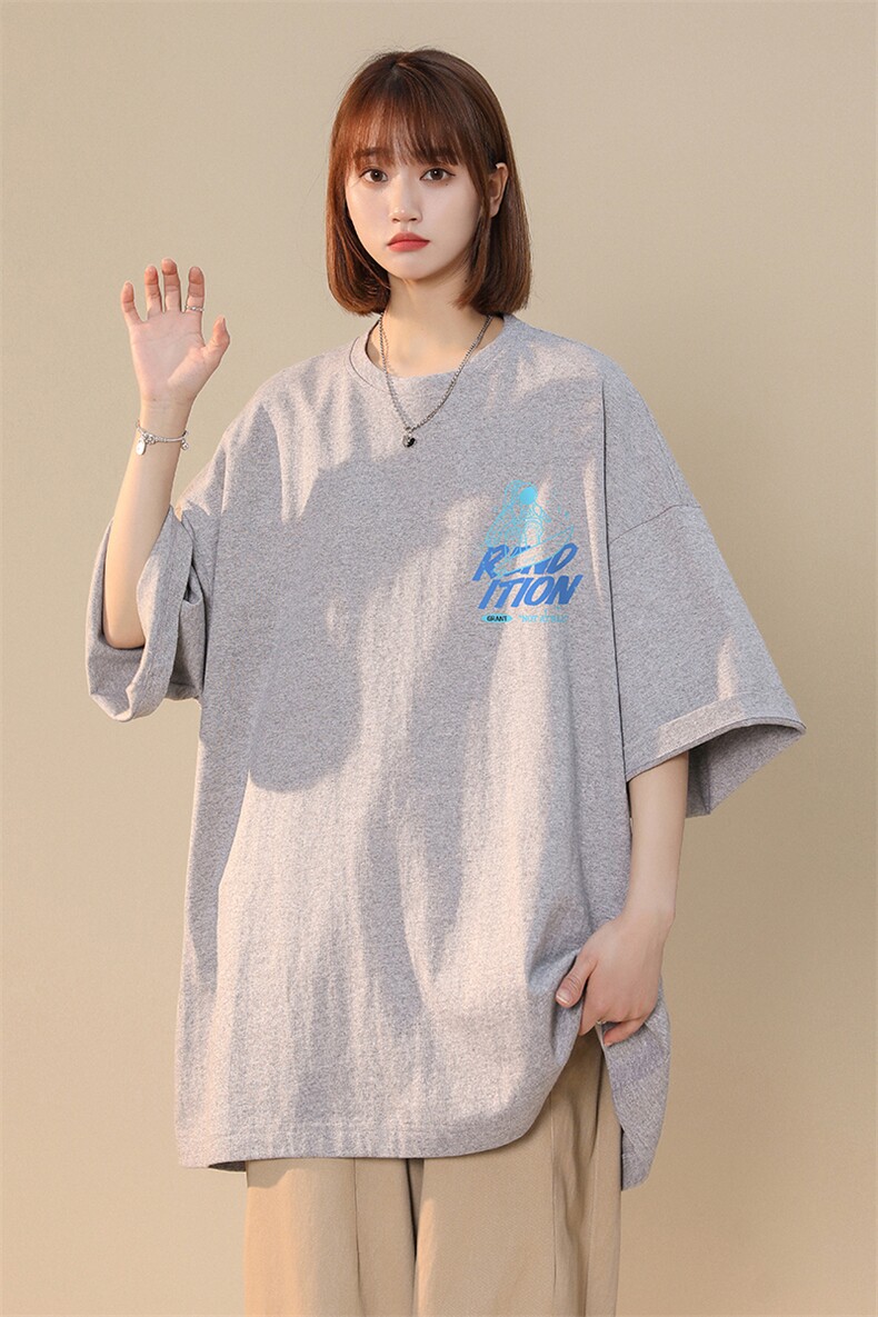 中性夏季美式潮宽松印花情侣百搭短袖T恤T1020P25控38,男装T恤,A247A