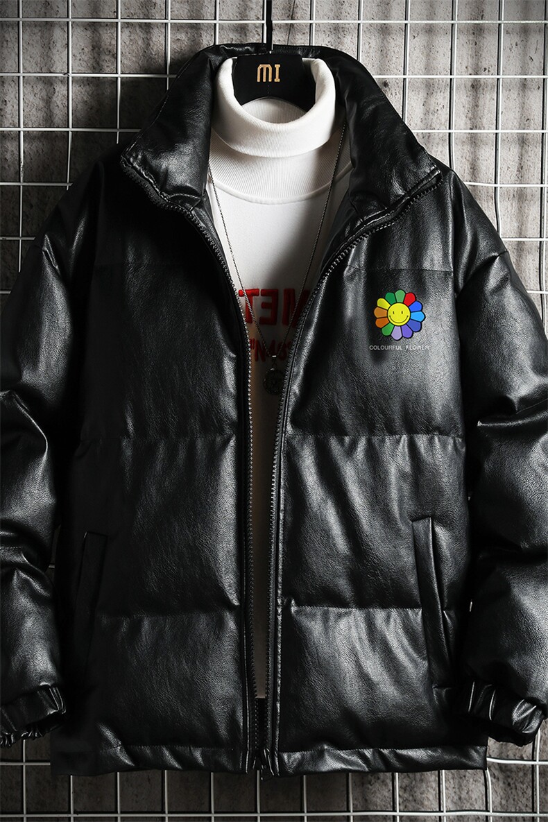PM51101-P120立领pu皮棉衣男大码面包服男棉服男棉袄男,男装棉衣,电商A040A
