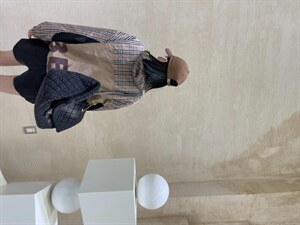 秋季新款套头拼接格子卫衣图片