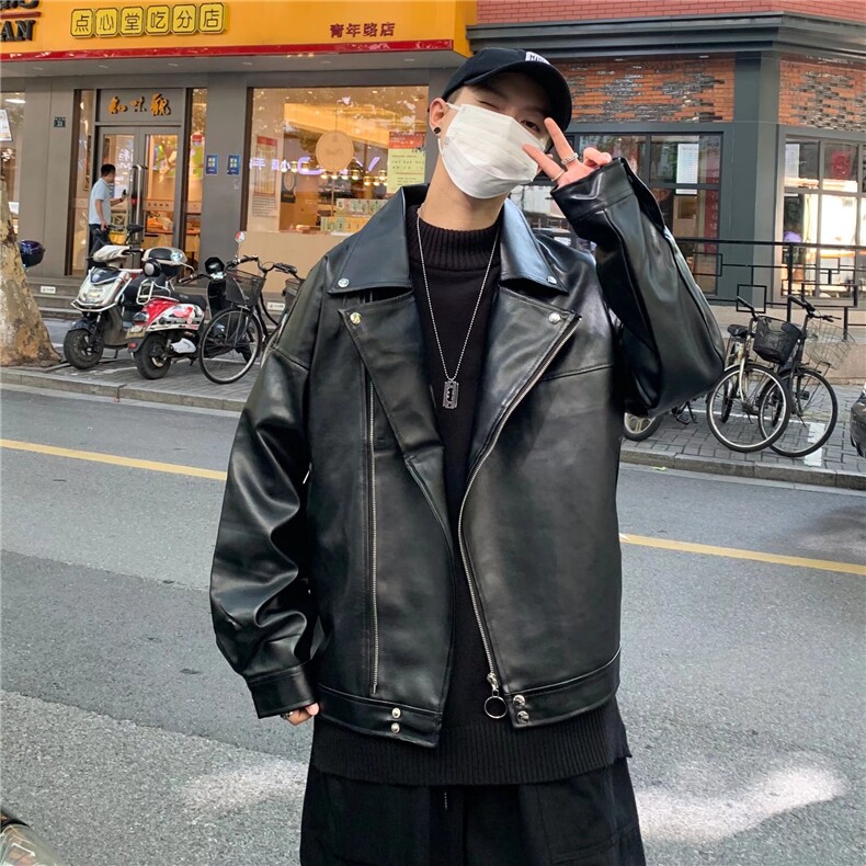 潮流夹克潮男春季PU皮夹克J181P73图片