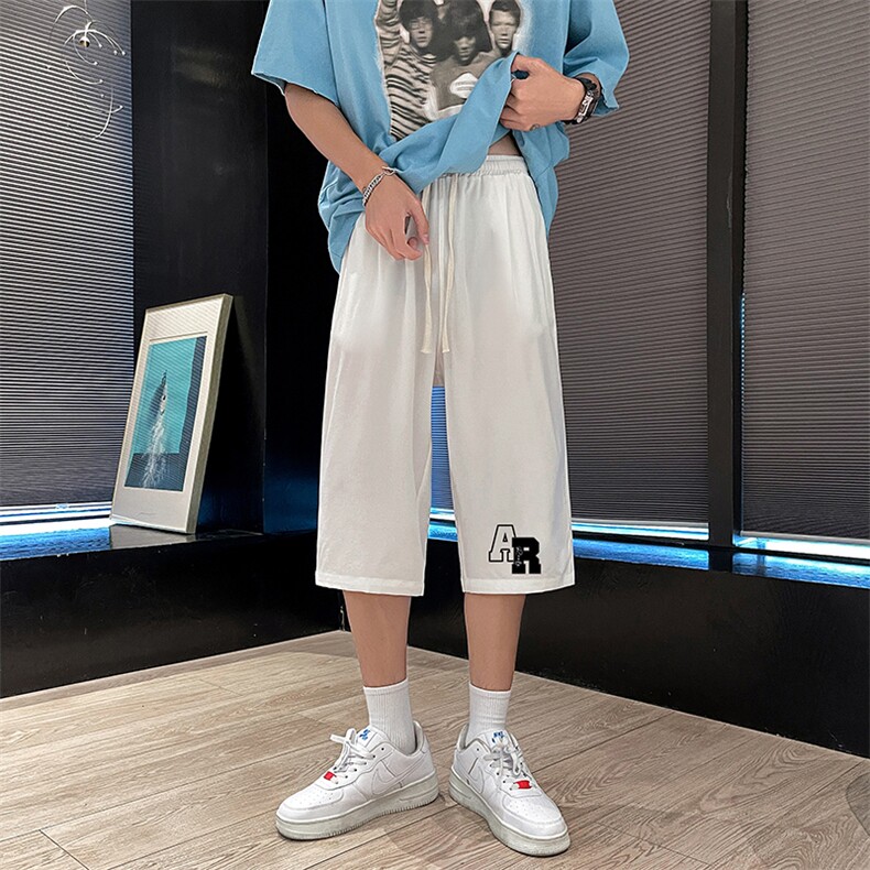 冰丝七分裤男大码速干短裤男五分裤 车景风格 QK72369-P25图片