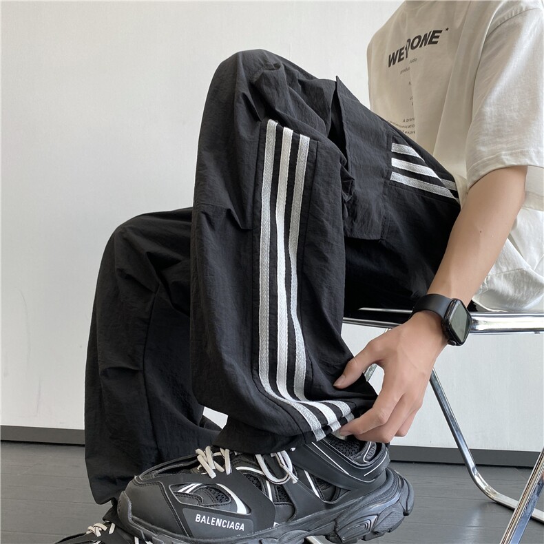 抖音品质秋季新款潮流薄款宽松冰丝工装裤B315-K24228-特p35控68,男装工装外套,电商B315