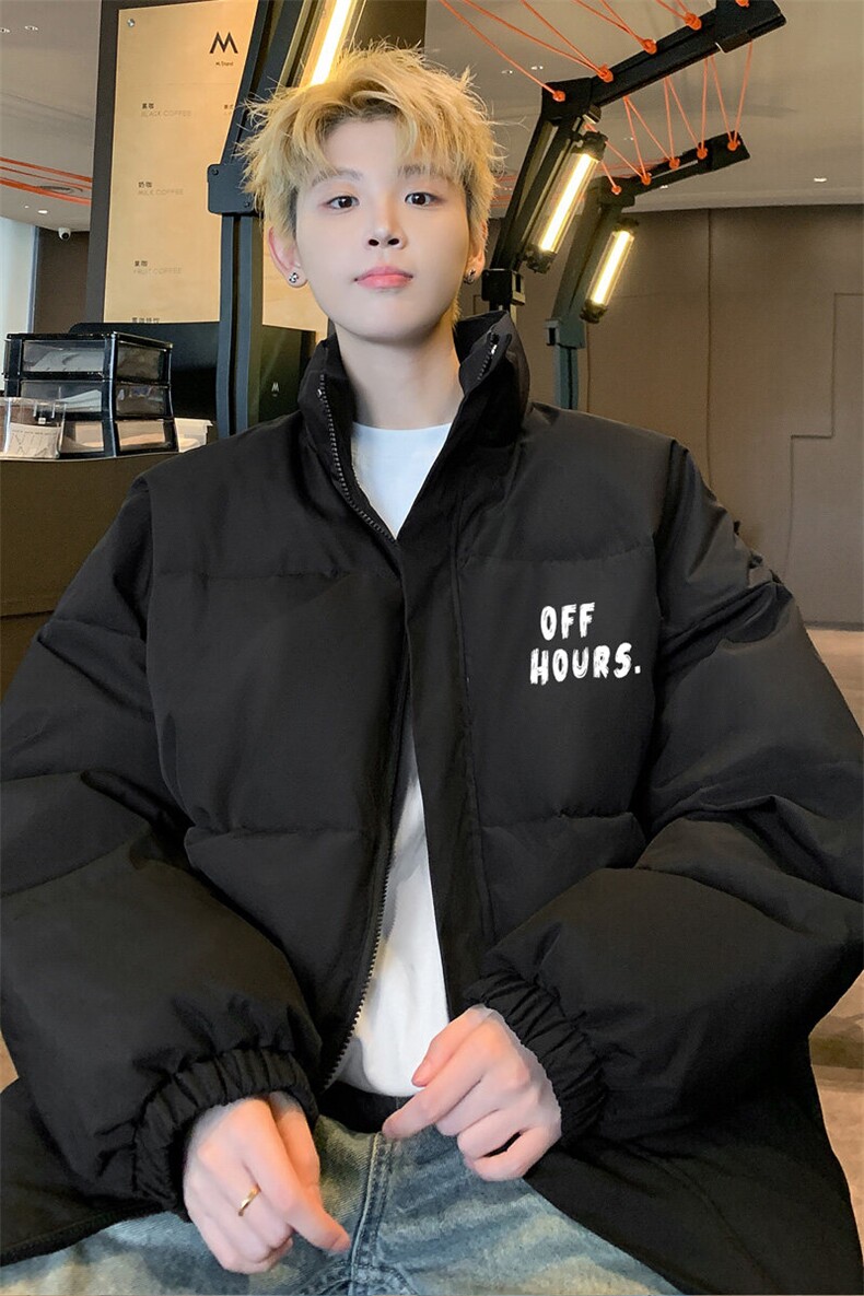 ！2025秋冬新款男士立领棉衣字母印花情侣棉服外套MY310特P55,男装棉衣,电商B220