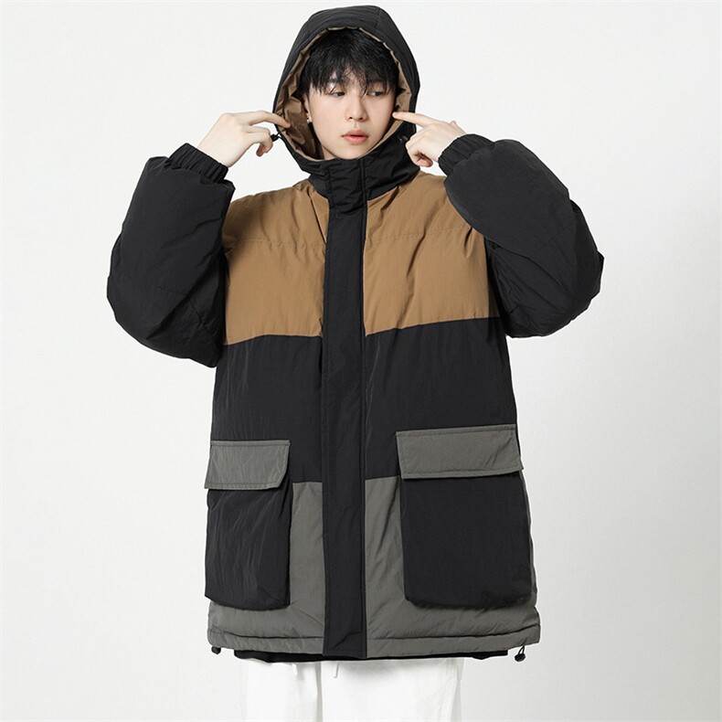 无影墙2026新品冬季宽松情侣装撞色棉服冬装加厚外套D008-P100,男装棉衣,星座717