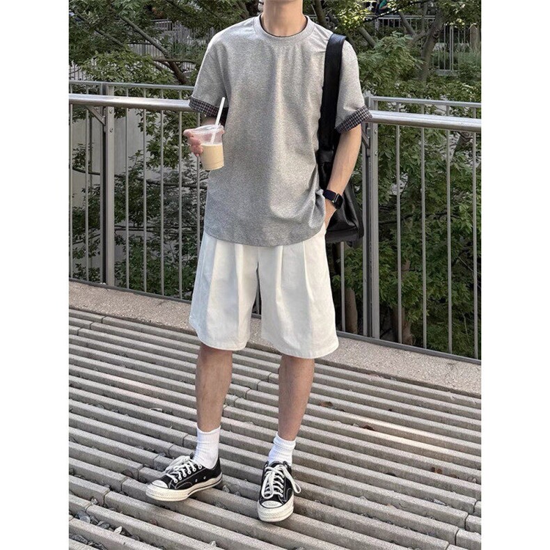 褶皱宽松百搭工装短裤DK0374-特批26,男装牛仔裤,星座313A(原308A-2)