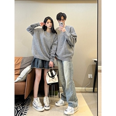 重磅秋冬男女纯色打底针织衫圆领套头半高领毛衣美式复古休闲上衣，男装T恤，电商A486