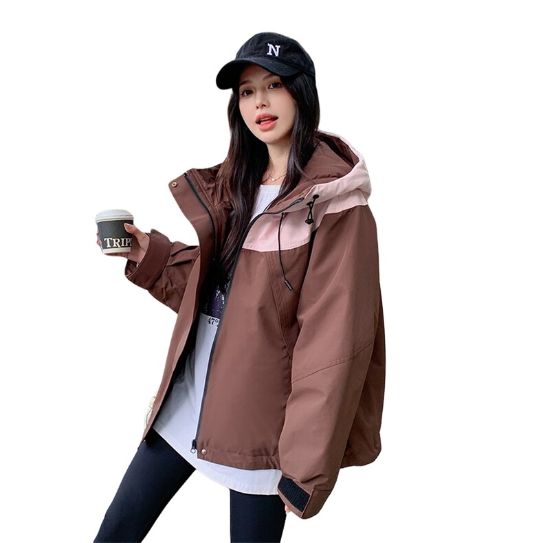 韩版短款撞色冲锋衣羽绒棉服女2025冬季新款加厚显瘦保暖棉衣棉袄,女装羽绒服,辉之琳