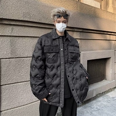 wassuphappy美式黑色棉服外套男款冬季潮牌加厚保暖防寒翻领棉衣，男装棉衣，星座1116A-1（原606A）