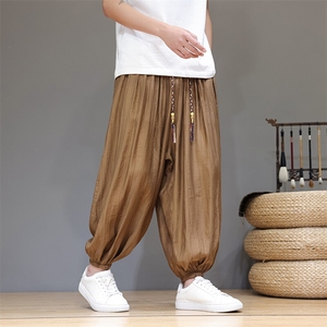 灯笼裤男夏季轻薄款宽松阔腿哈伦裤风冰丝束脚休闲裤219-WK29图片
